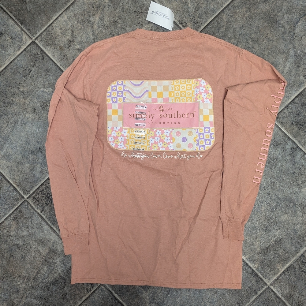 Simply Southern Women's Medium Long Sleeve Rust Shirt